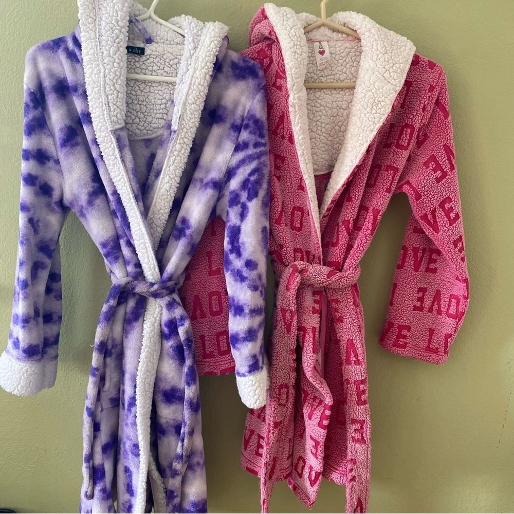 Two Fuzzy Hooded Robes Small Women’s